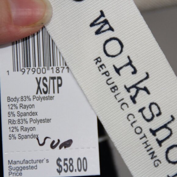 Workshop Republic NWT Women's XS Blue Beach Sweatshirt Pullover Coastal comfort - Picture 8 of 8